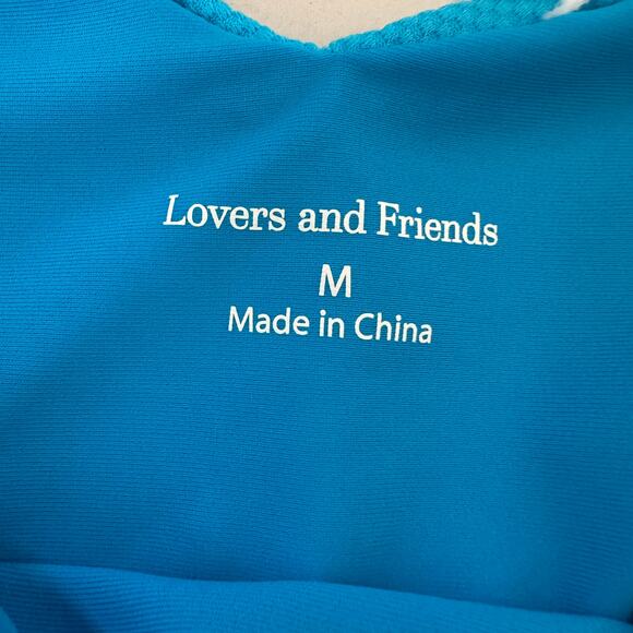 Lovers + Friends Blue V Cut Bikini Bottom MEDIUM High Cut Cheeky Call To Me $88 - Picture 6 of 6